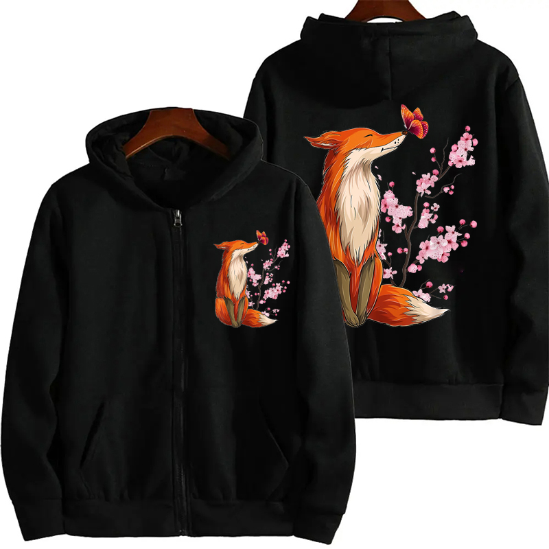 Vintage Zip Hoodie - Woman Hoodie Y2K Grunge Zip Up