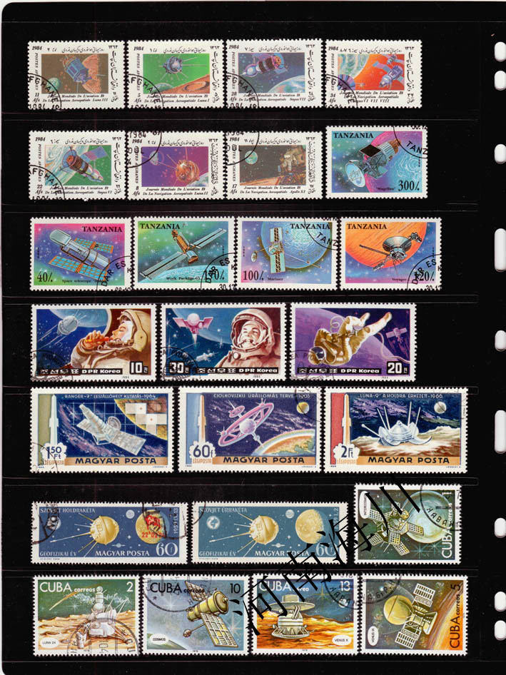 Collectible Vintage Postage Stamps - 100 Różnych Znaczków Kosmicznych Prawdziwe Znaczniki