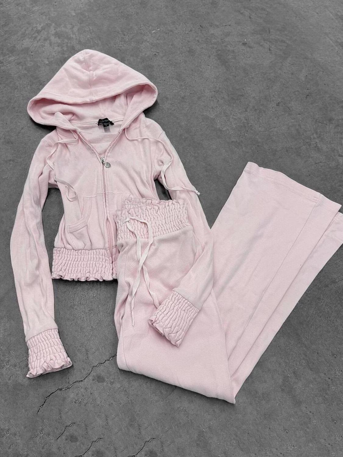 Vintage Zip Hoodie - Zestaw 2-częściowy: bluza vintage, styl Y2k,