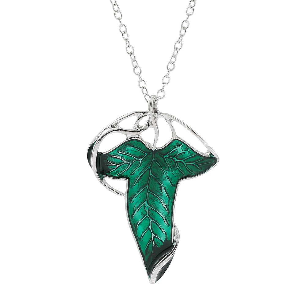 Vintage Necklace - Naszyjnik z zawieszką w kształcie zielonego