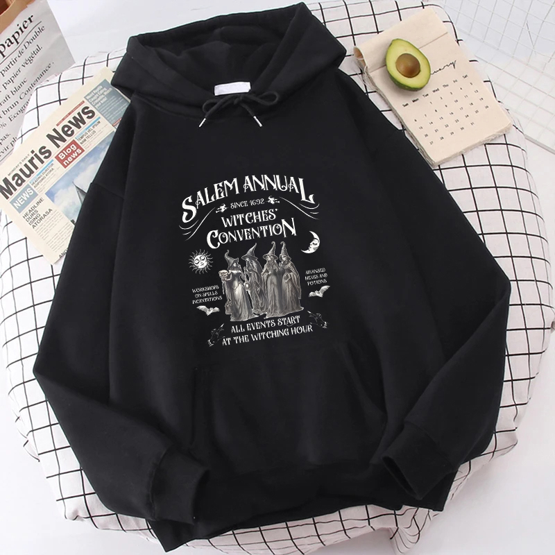Vintage Zip Hoodie - Salem Witch bluzy z kapturem dla