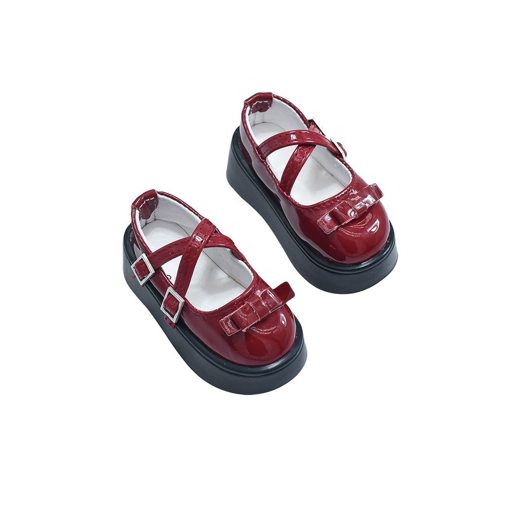 Vintage Collectible Shoes - Czerwone buty Mary Jane na platformie