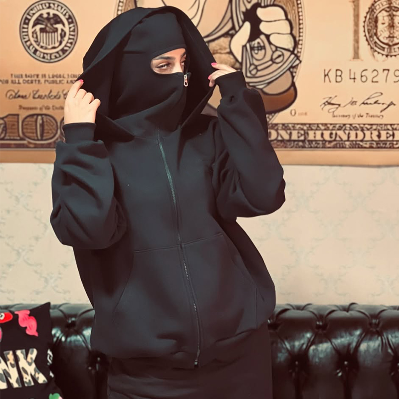 Vintage Zip Hoodie - Pełny zamek błyskawiczny Harajuku luźna damska