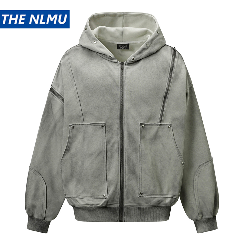 Vintage Zip Hoodie - Męska kurtka z kapturem w stylu