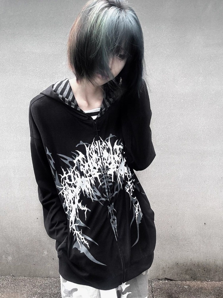 Vintage Zip Hoodie - Bluza z kapturem damska Subculture Y2k