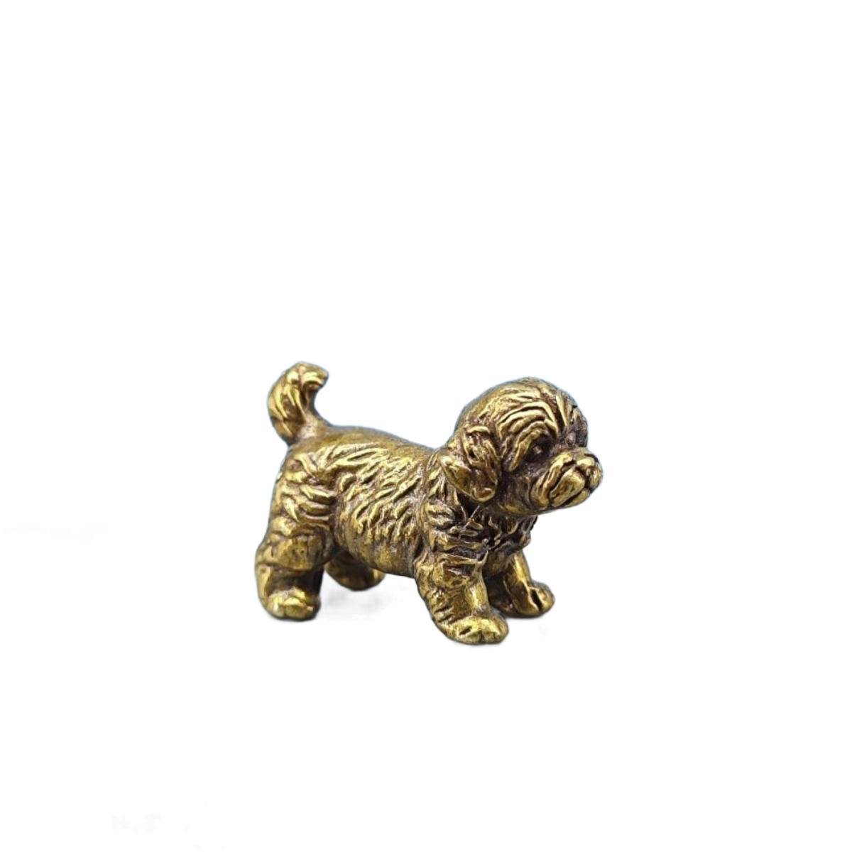Vintage Collectible Teddy Bears - Miniaturowa mosiężna figurka psa, buldog francuski,