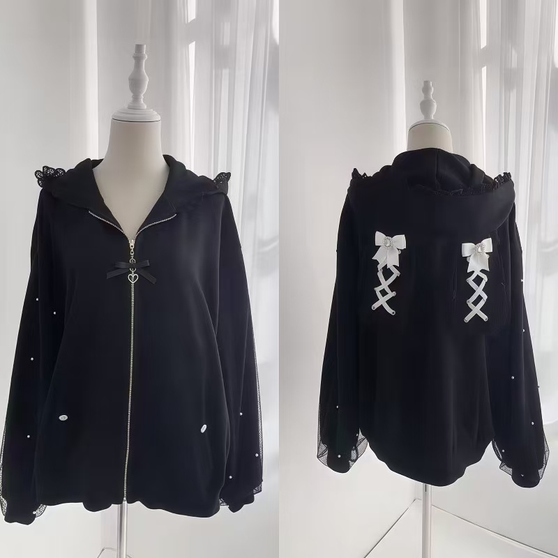 Vintage Zip Hoodie - Damska zimowa kurtka z kapturem w